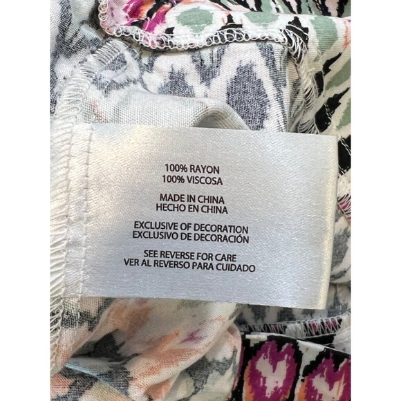 Wildfox Women’s Multicolored Pull-On Rayon Shorts Size Large pockets Boho Style - Picture 6 of 10